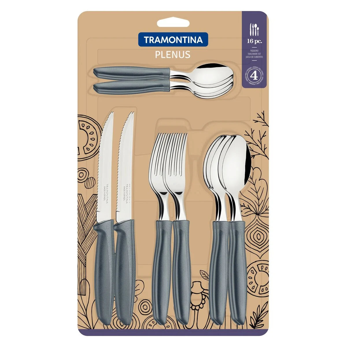 Faqueiro Plenus Tramontina (16pcs) - Tramontina Plenus cutlery set (16pcs)