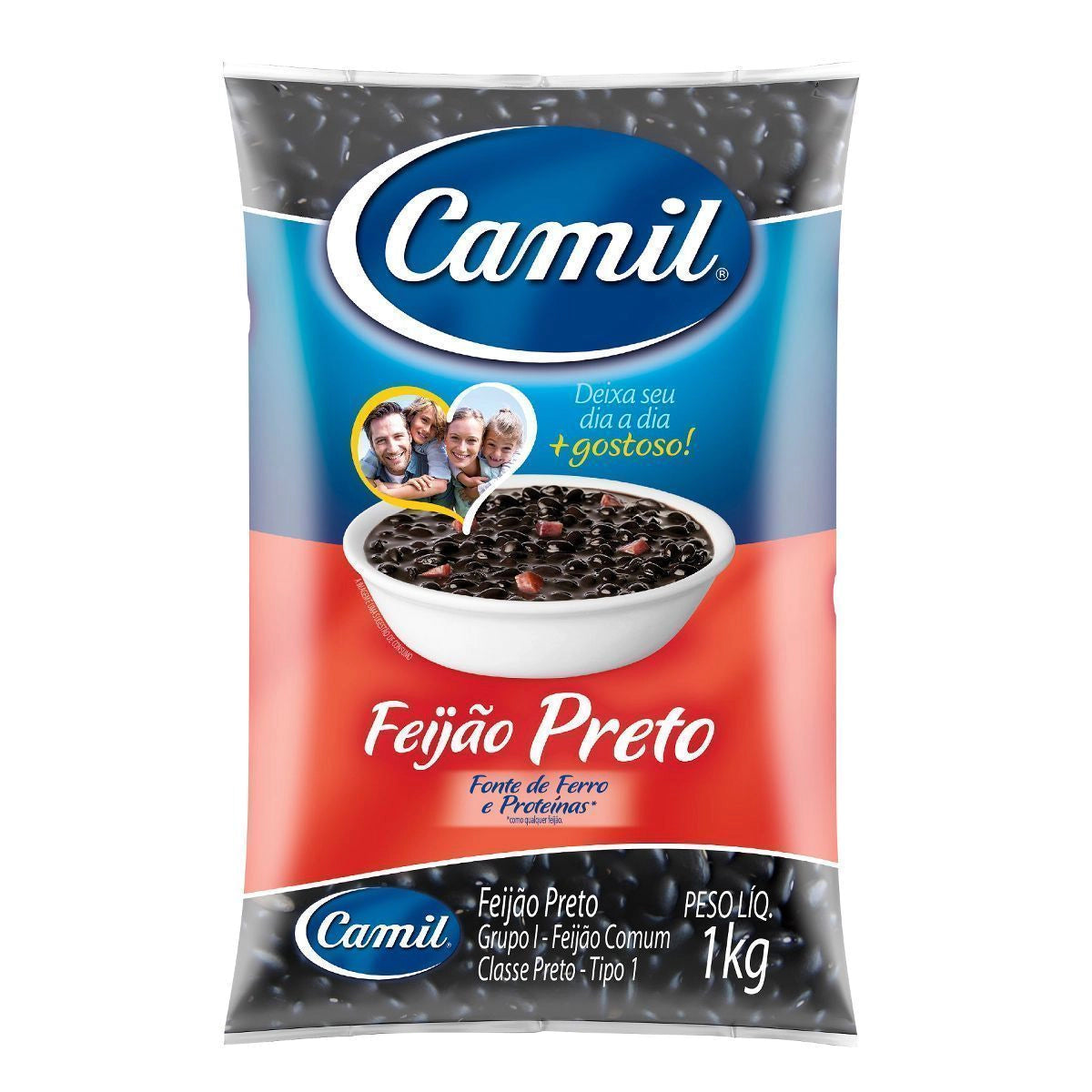 Feijão Preto Tipo 1 CAMIL Pacote 1kg Black Beans Type 1 CAMIL Package