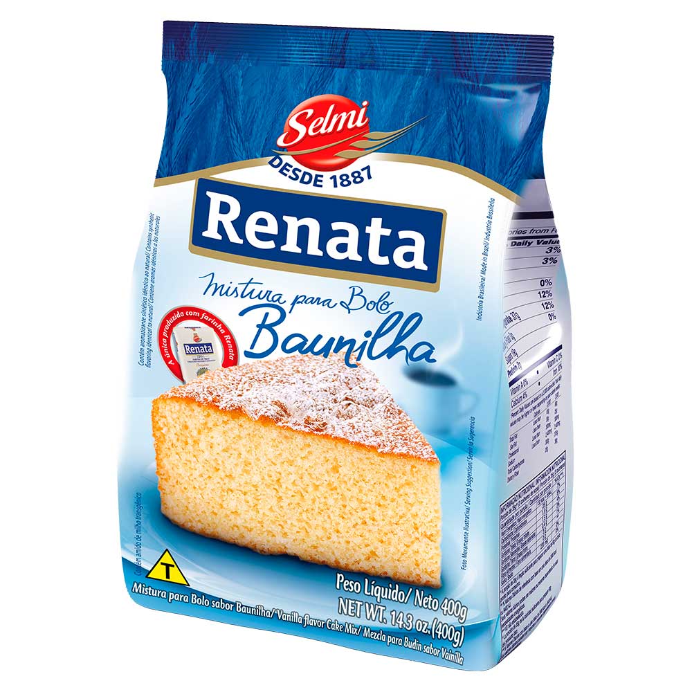 Mistura Bolo Baunilha Renata 400g - Renata Vanilla Cake Mix