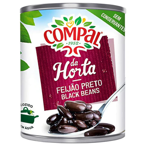 FEIJÃO PRETO COZIDO - COMPAL 845G - COOKED BLACK BEANS - COMPAL 845G