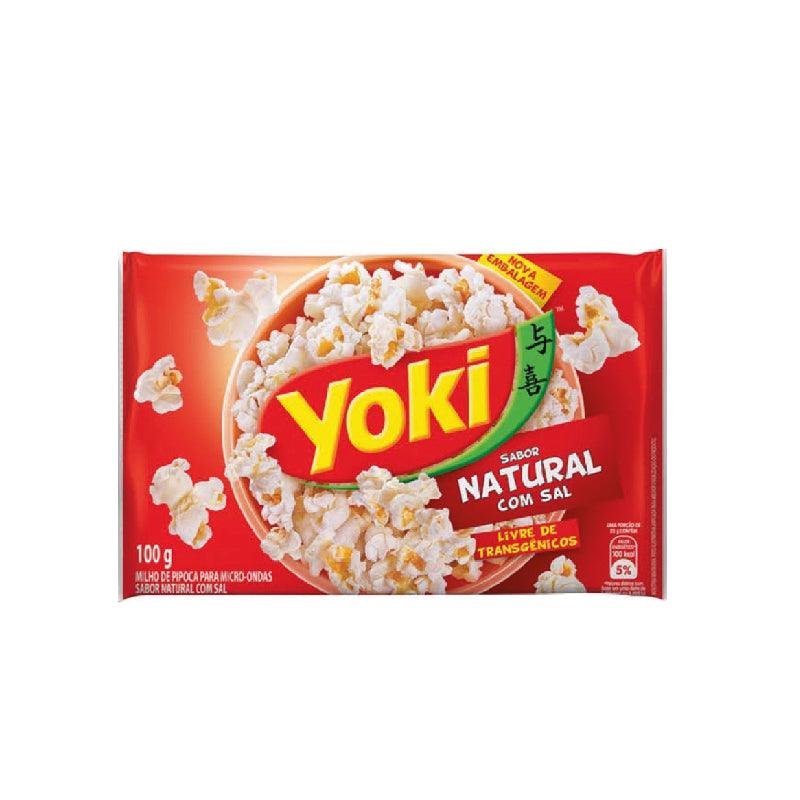 Pipoca Micro-ondas Natural com Sal 100 g Yoki - Natural Microwave Popcorn with Salt 100g Yoki - Brazuka Meat