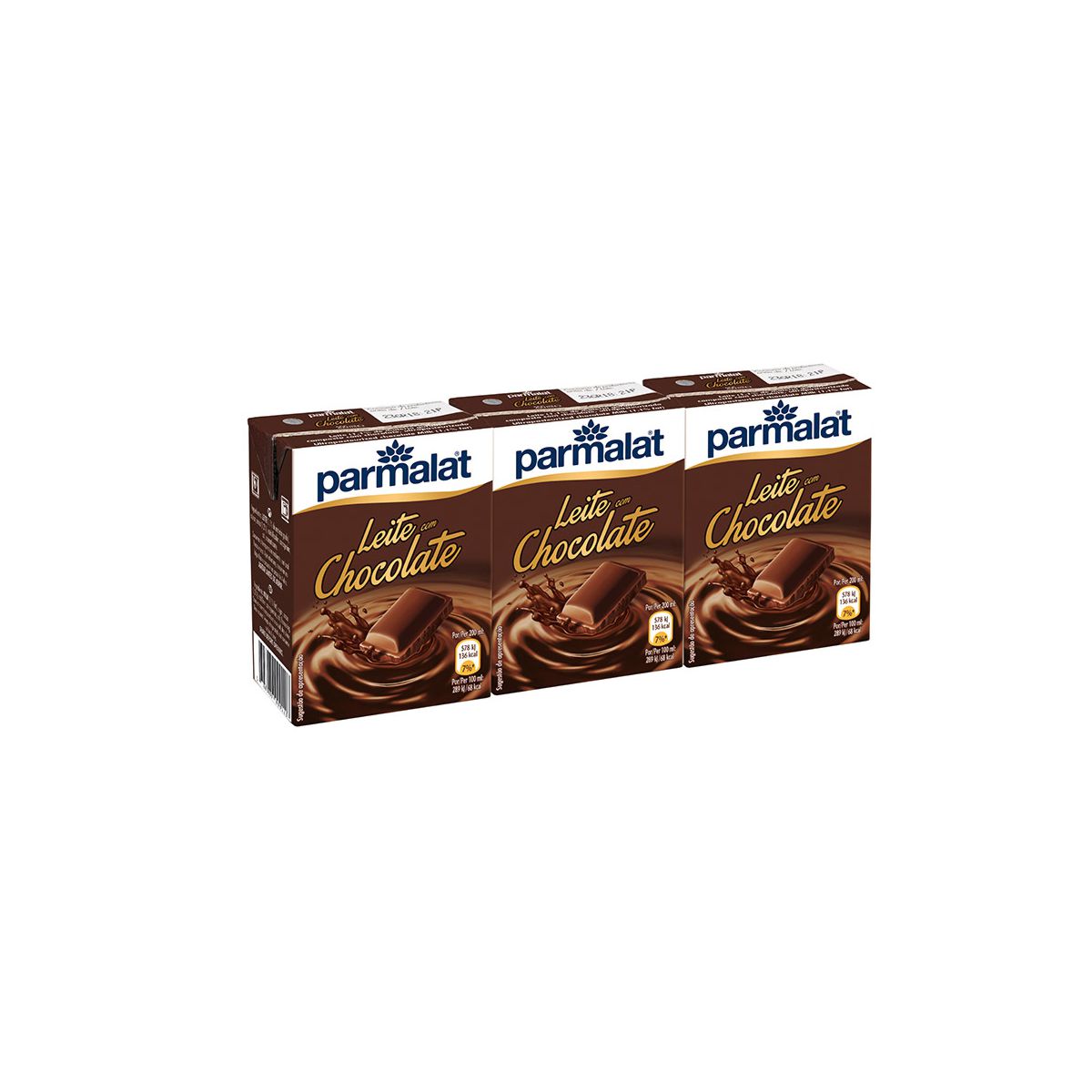Leite Choco Parmalat 200ml 3 unidades - Choco Parmalat Milk 200ml Pack X3