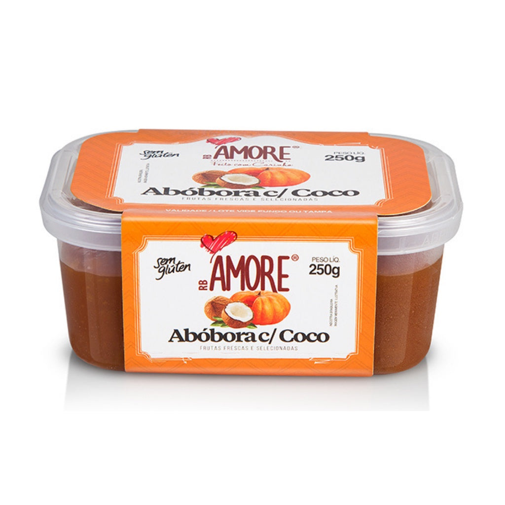 Doce de Abobora com Coco de Corte Bandeja 250g RB Amore - Pumpkin Jam with Cut Coconut Tray 250g RB Amore -