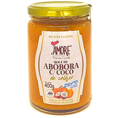 Doce de Abobora com Coco de Corte Bandeja 400g RB Amore - Pumpkin Jam with Cut Coconut Tray 400g RB Amore -