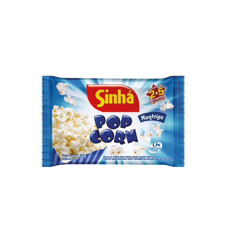 Pipoca Sinhá Micro-Ondas Manteiga 90g - Popcorn Sinhá Micro-Wave Butter 90g