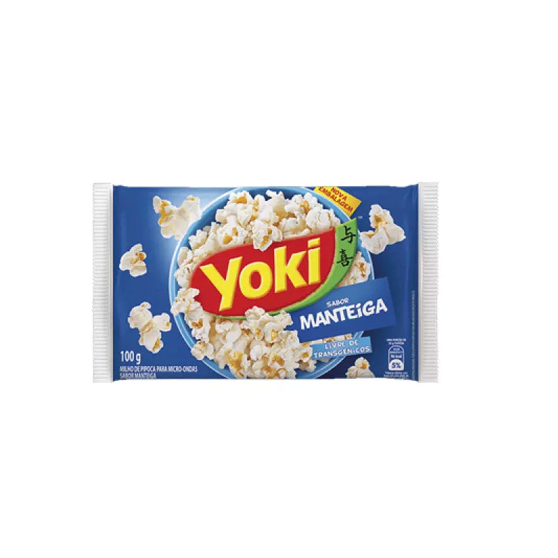 Pipoca de Microondas Sabor Manteiga Yoki 100g - Microwave Popcorn Butter Yoki Flavor  100g